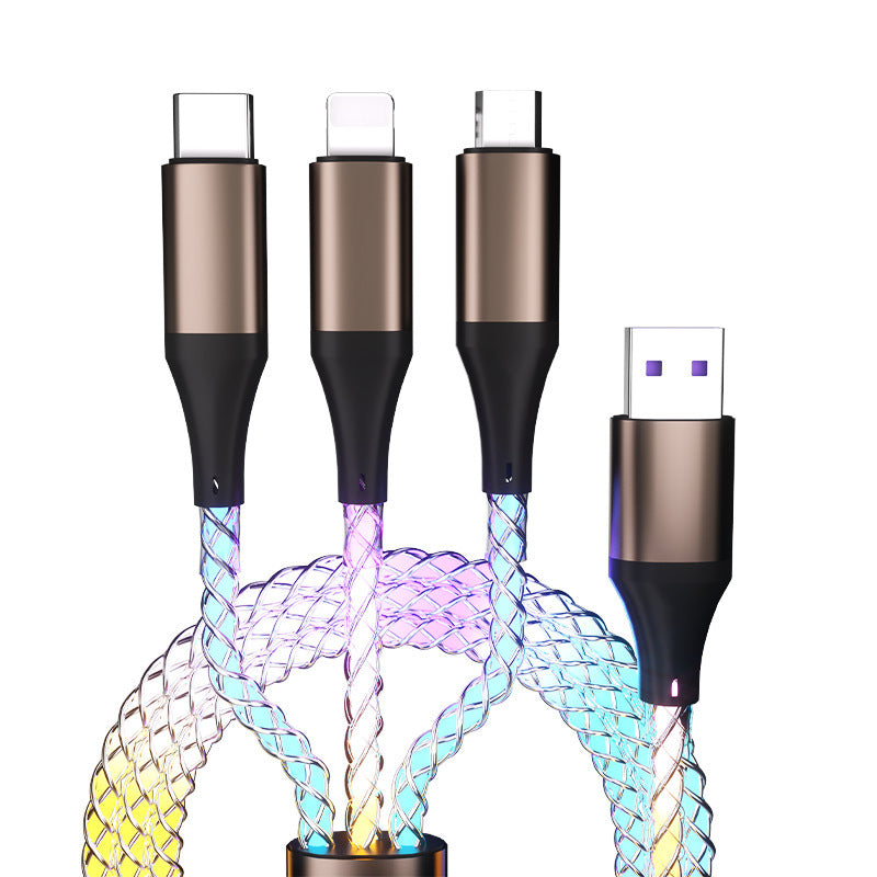 RGB One Drag Three Illuminating Data Cable